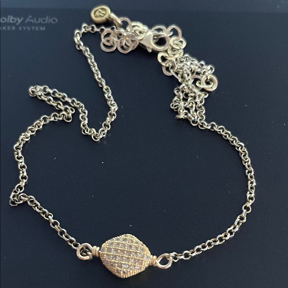 14k gold sterling hilberg & berk diamond pendant Chain Necklace